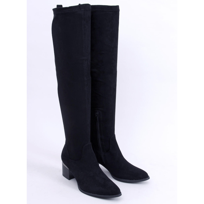 PA1 Gwen Black Low-Heeled Over-Knee Boots 2