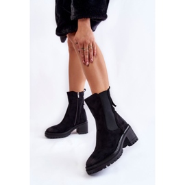 Vinceza Women's Suede Boots With Zipper Black Liris 2