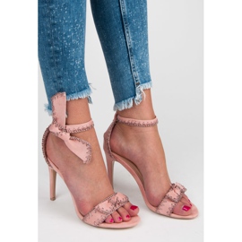 Vices Sandals On A High Heel With A Bow pink 1