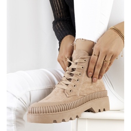 Devost brown eco-suede sneakers beige 1