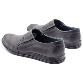 Polbut Comfortable men's shoes made of leather 334, gray grey 1