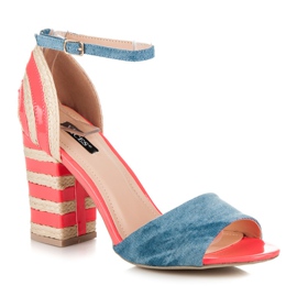 Vices High-heeled denim espadrilles pink 1