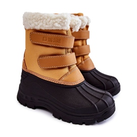 Children's Snow Boots On Velcro Big Star KK374237 Camel orange 1