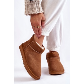 Women's Suede Low Snow Boots Camel Shelie brown 1