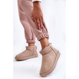 FS1 Women's Suede Low Snow Boots Light Beige Shelie 2