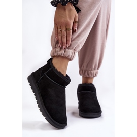 Women's Suede Low Snow Boots Black Shelie 1