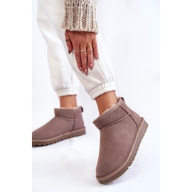 Women's Suede Low Snow Boots Gray Shelie beige 2