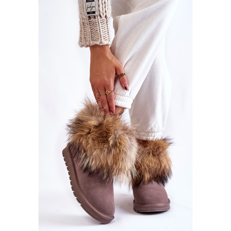 Women's Suede Snow Boots With Fur Gray Alexa beige 1 Women's Suede Snow Boots With Fur Gray Alexa beige 1