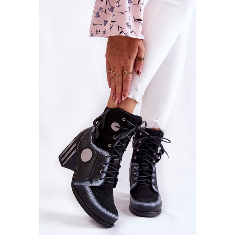 Women's leather boots Maciejka 05599-01 Black multicolored 1