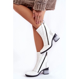 Women's High Leather Boots Maciejka 05647-11 White 2 Women's High Leather Boots Maciejka 05647-11 White 2