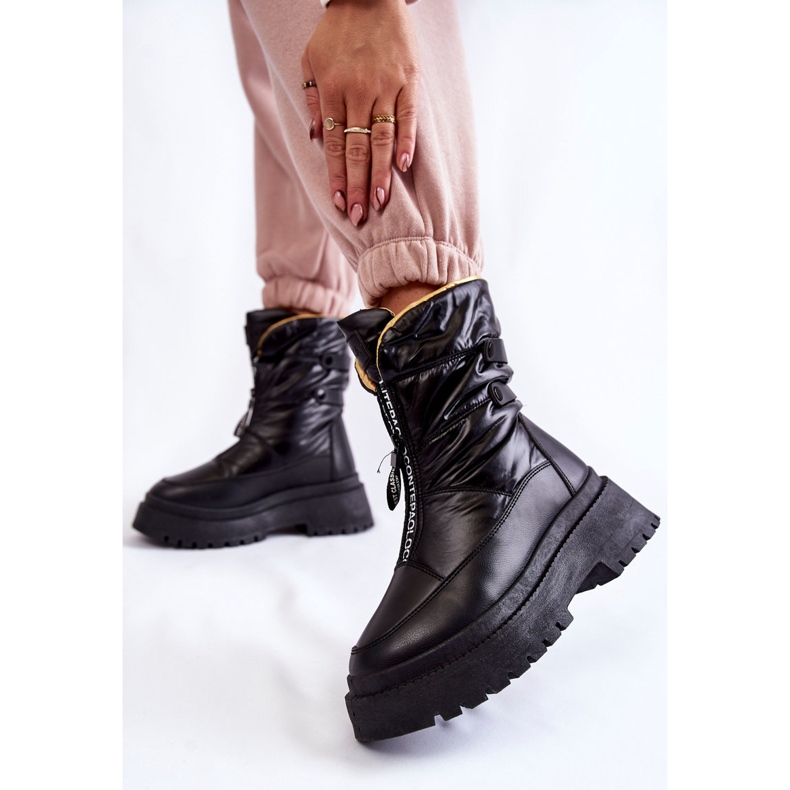 Vinceza High Women's Snow Boots With Zipper Black Moira 2