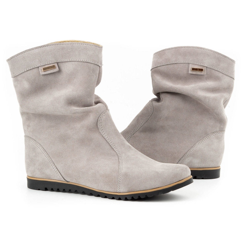 Olivier Leather Boots Warmed by Emi Light Gray grey 3 Olivier Leather Boots Warmed by Emi Light Gray grey 3