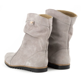 Olivier Leather Boots Warmed by Emi Light Gray grey 4