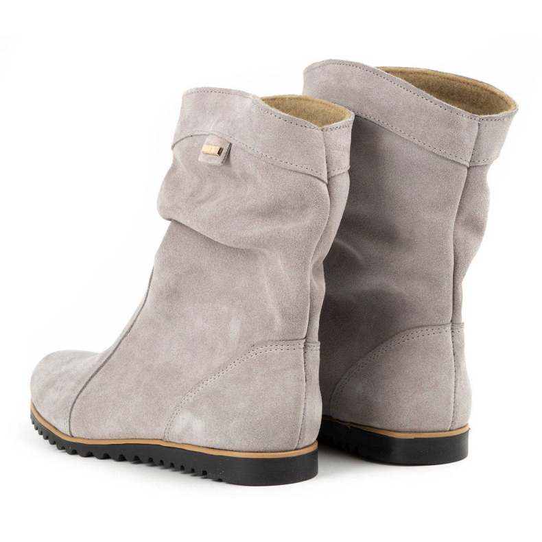 Olivier Leather Boots Warmed by Emi Light Gray grey 4 Olivier Leather Boots Warmed by Emi Light Gray grey 4