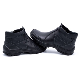 Olivier Men's winter leather boots 352MP black 3