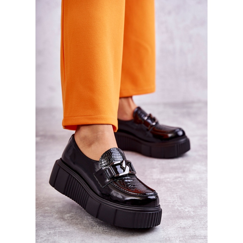 PL5 Fashionable leather shoes on the Black Marsol platform 1 PL5 Fashionable leather shoes on the Black Marsol platform 1