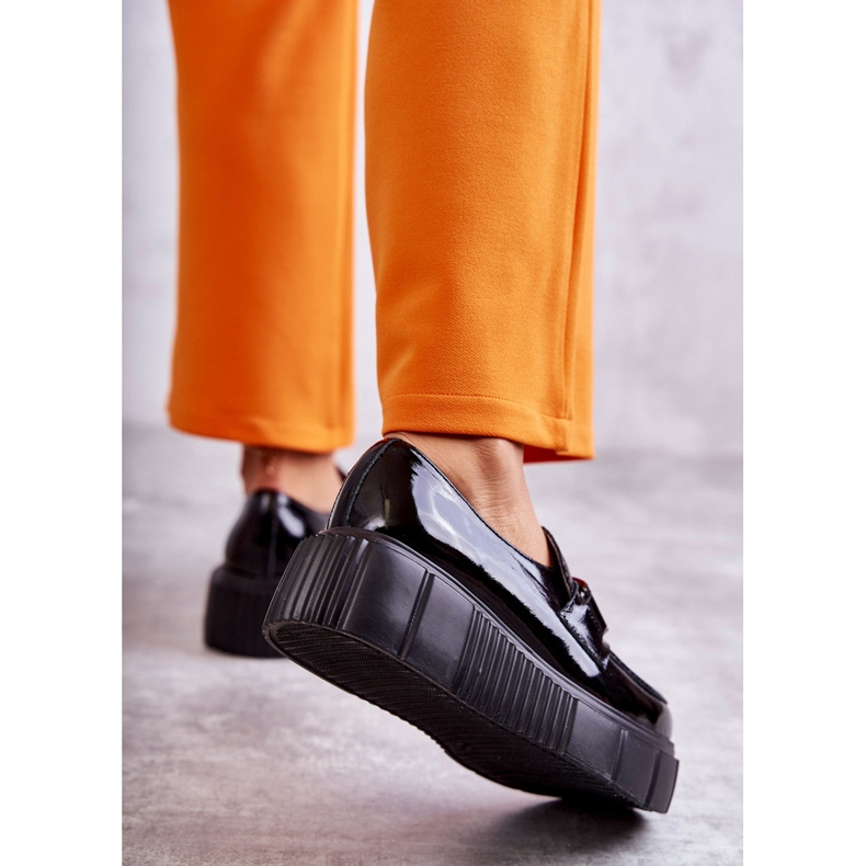 PL5 Fashionable leather shoes on the Black Marsol platform 3