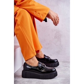 PL5 Fashionable leather shoes on the Black Marsol platform 5