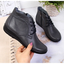 Gray insulated leather boots Helios 612-2 grey 1