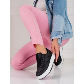 Women's Shelovet black sneakers on a thick sole 1