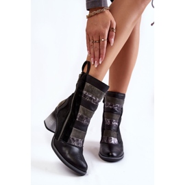 Women's High Leather Boots Maciejka 05647-01 Black grey 1 Women's High Leather Boots Maciejka 05647-01 Black grey 1