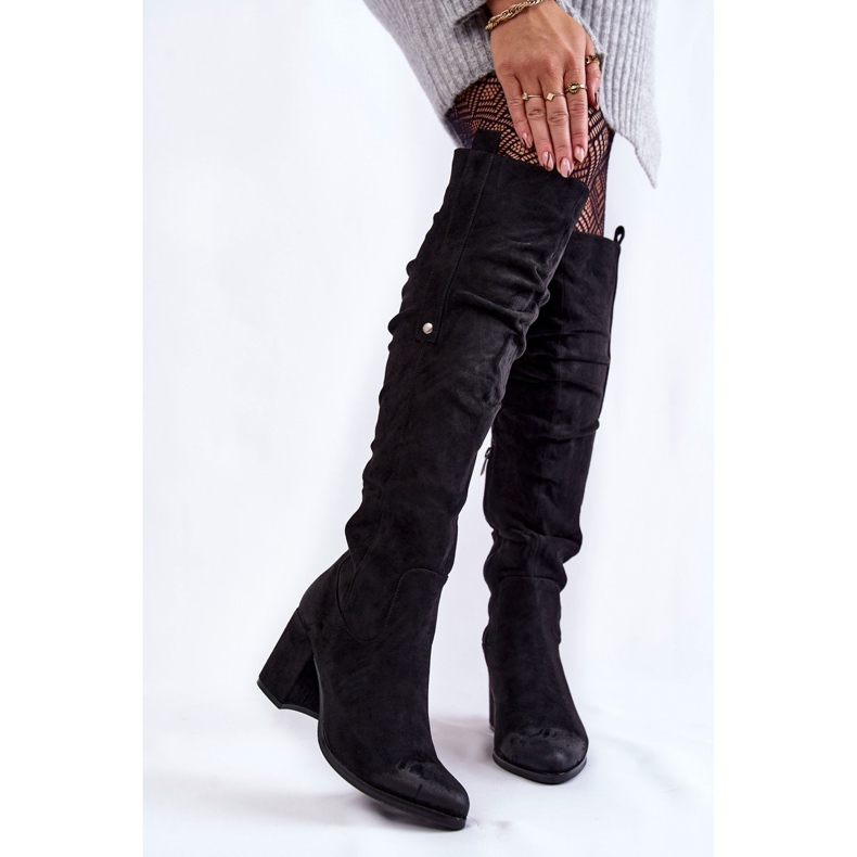 PL4 Suede Over The Knee Boots La.Fi 270065B-SU Black 1