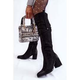 PL4 Suede Over The Knee Boots La.Fi 270065B-SU Black 2