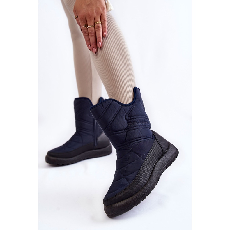 Winessa High Warm Navy Blue Snow Boots 2