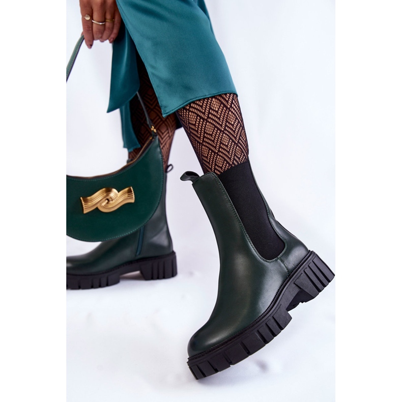 Sergio Leone Leather Women's Boots On The Green Bente Platform 2