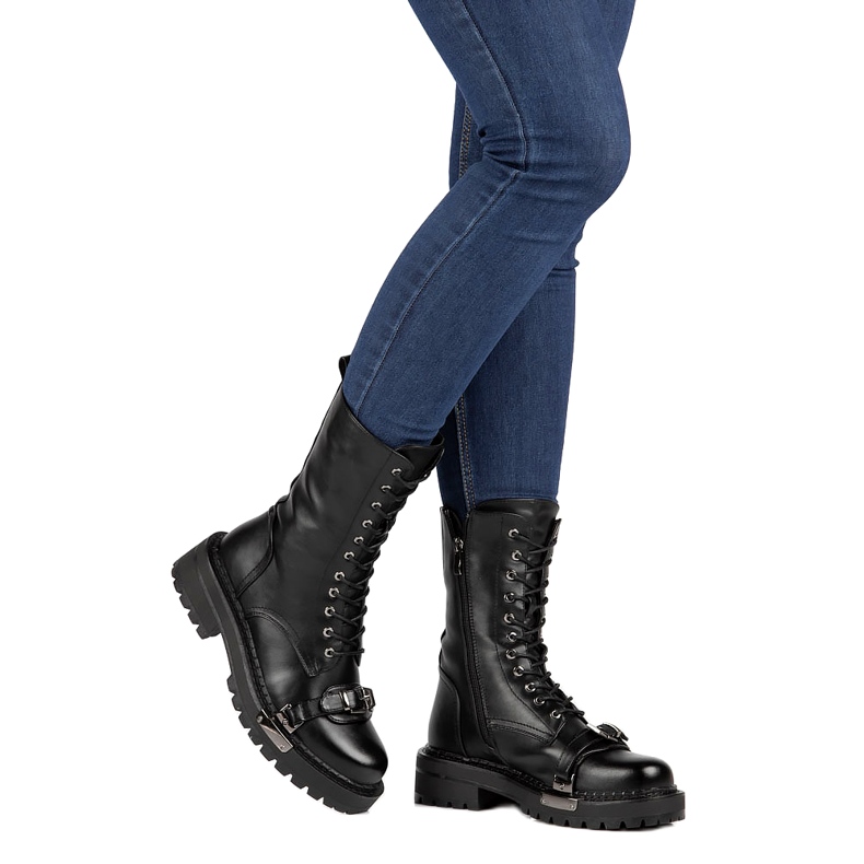 Filippo women's black boots women's fur insulated 4