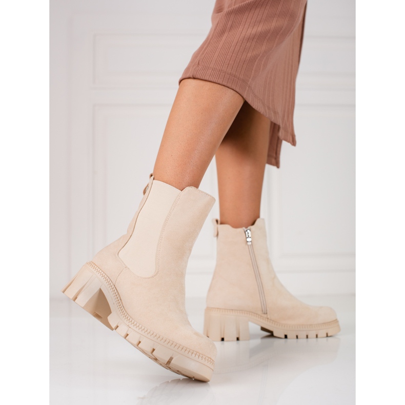W. Potocki Beige women's Chelsea boots from Potocki 1