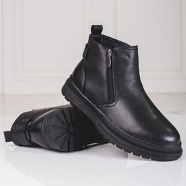 SHELOVET Men's black high boots with a zipper 1