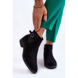 PJ1 Women's Warm Suede Booties Jodhpur Black Janette 1