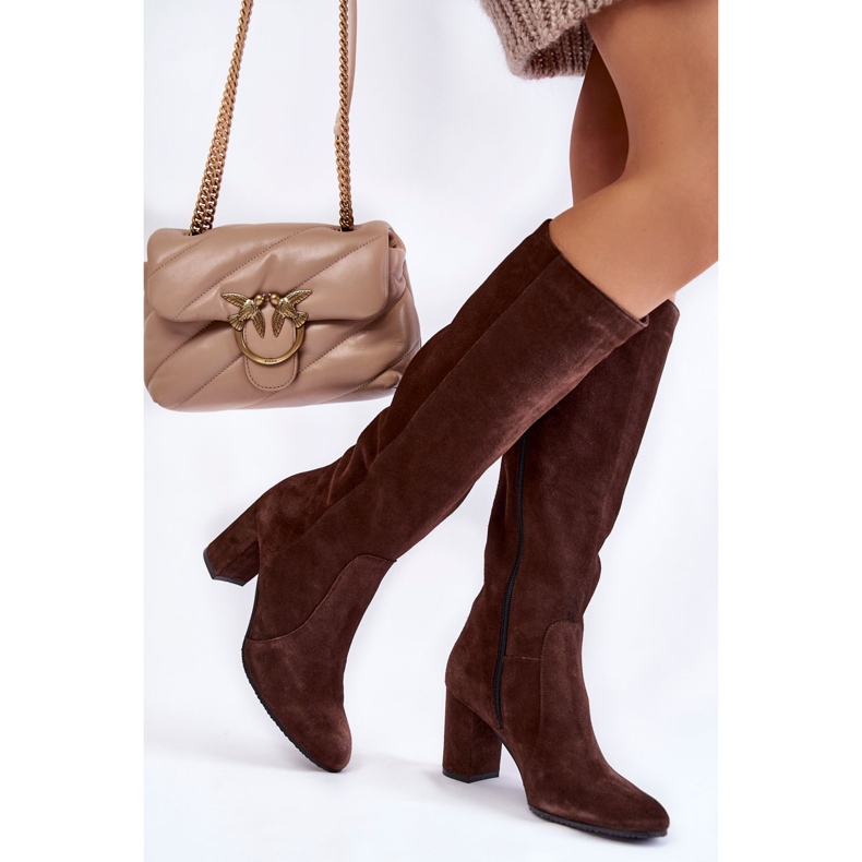 Women's Suede Boots Laura Messi 1415 Brown 2
