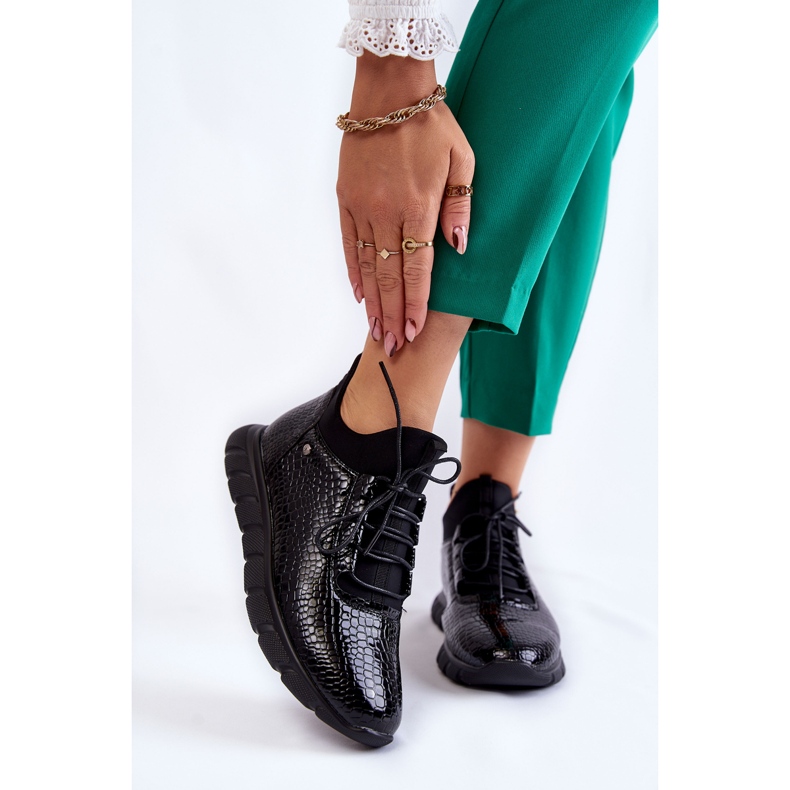 Vinceza Women's Light Slip-on Sneakers Black Soroco 1