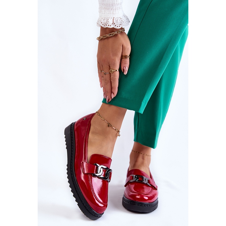 Vinceza Lacquered Moccasins On A Red Abisso Platform 1