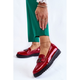 Vinceza Lacquered Moccasins On A Red Abisso Platform 2