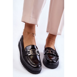 Vinceza Lacquered Moccasins On The Black Abisso Platform 5