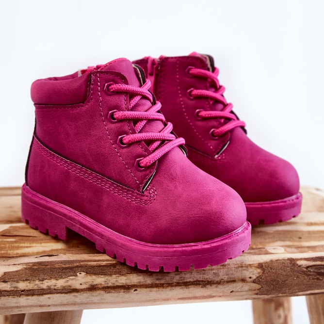 Children's Trappers Boots With Zippers Fuchsia Dexter pink 1