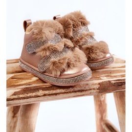 Children's Leather Warm Snow Boots Golden Leela 1