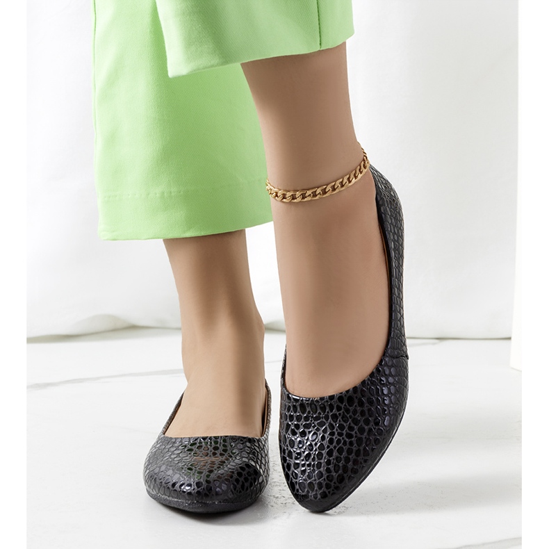 Inna Aquarine black ballerinas 1