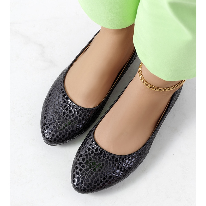 Inna Aquarine black ballerinas 2