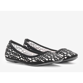 Black Coalfell openwork ballerinas white 1