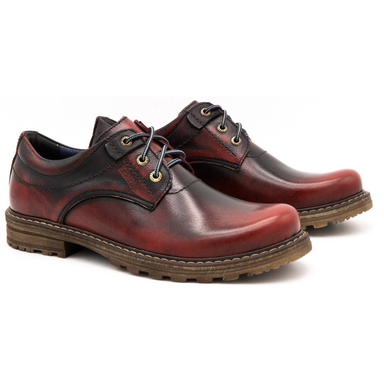 Kampol Men's boots leather boots 32 / KC burgundy black 2 Kampol Men's boots leather boots 32 / KC burgundy black 2
