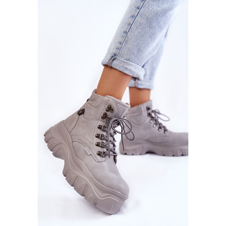 Women's Boots Memory Foam Big Star Gray KK274367 grey 1 Women's Boots Memory Foam Big Star Gray KK274367 grey 1