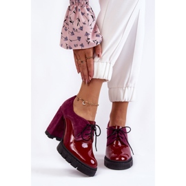 PA2 Fashionable suede-lacquered boots on the Burgundy Carisa platform multicolored pink 1