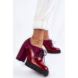 PA2 Fashionable suede-lacquered boots on the Burgundy Carisa platform multicolored pink 2