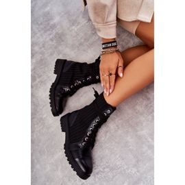 PG1 Women's Boots With A Sock Tied Black Livaro 4