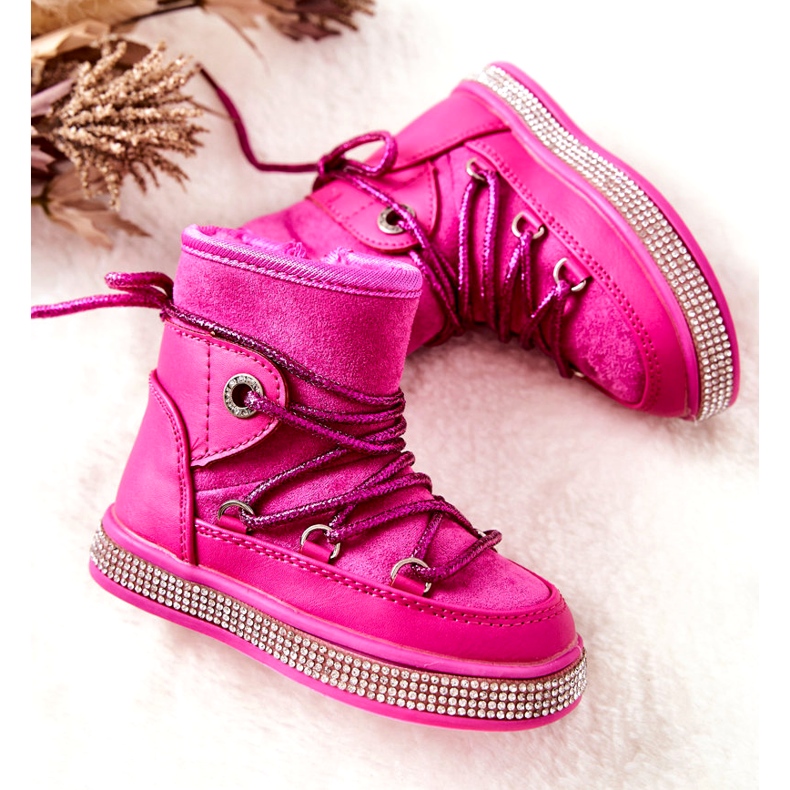 FR1 Children's Snow Boots With Cubic Zirconia Wellma Fuchsia pink 1