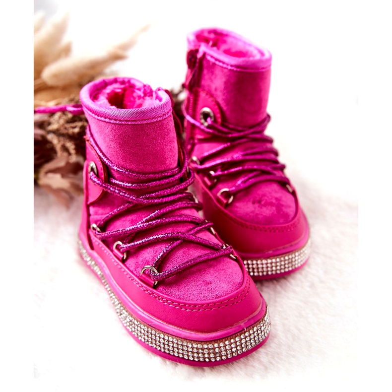 FR1 Children's Snow Boots With Cubic Zirconia Wellma Fuchsia pink 2